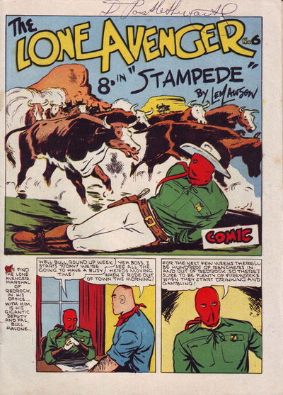 The Lone Avenger (HJ Edwards, 1950 series) #6 — The Lone Avenger Comic ([June 1951?])