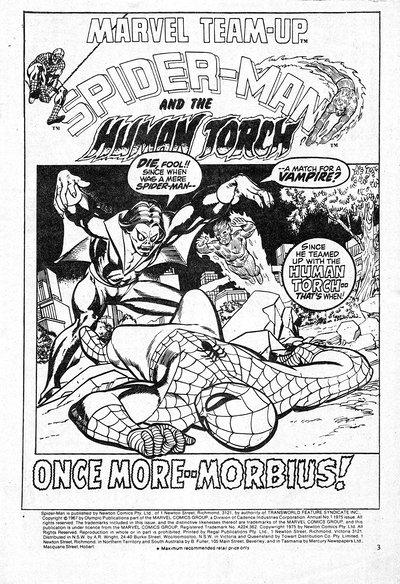 Giant Team-Up Annual Featuring Spider-Man (Newton, 1975 series) [nn] (October 1975) — Once More--Morbius!