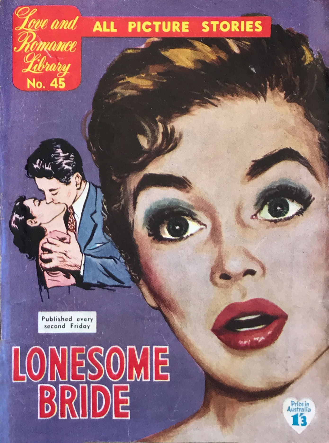Love and Romance Library (Frew, 1957? series) #45 — Lonesome Bride (January 1957?)
