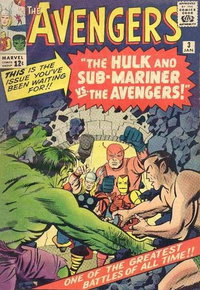 The Avengers (Marvel, 1963 series)  #3 (January 1964) — The Hulk and Sub-Mariner vs. the Avengers!
