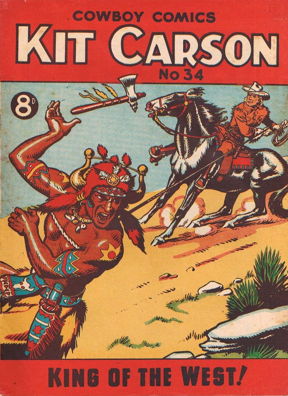 Kit Carson King of the West Cowboy Comics (AP, 1951 series) #34 (September 1952)