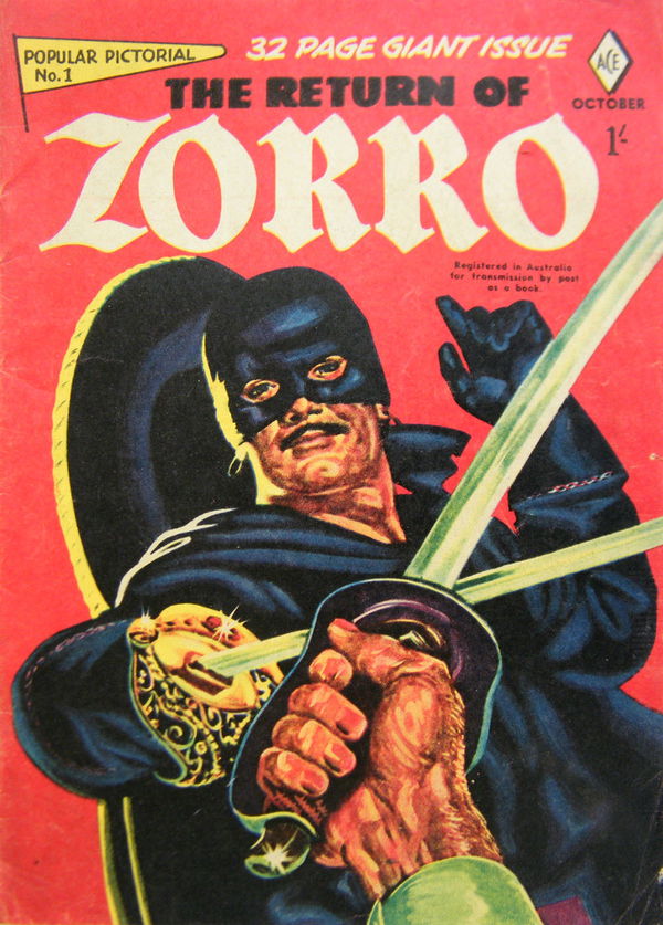 Popular Pictorial (Junior Readers, 1956 series) #1 (October 1956) —The Return of Zorro