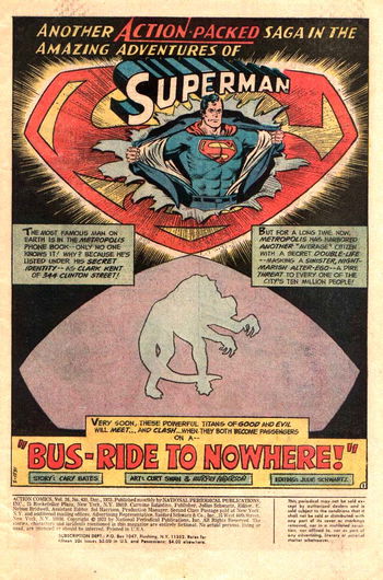 Action Comics (DC, 1938 series) #430 — Bus-Ride to Nowhere! (page 1)