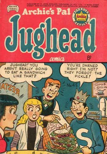 Archie's Pal Jughead Comics (HJ Edwards, 1950? series) #45 ([October 1954?])