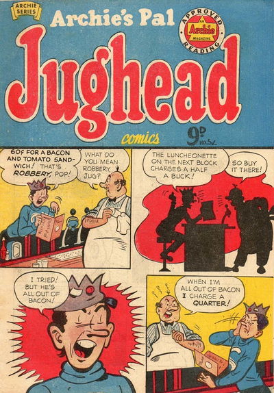 Archie's Pal Jughead Comics (Archie, 1955? series) #52 [May 1954?]