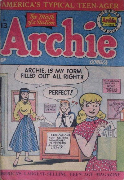 Archie Comics (HJ Edwards, 1950 series) #13 ([July 1951?])
