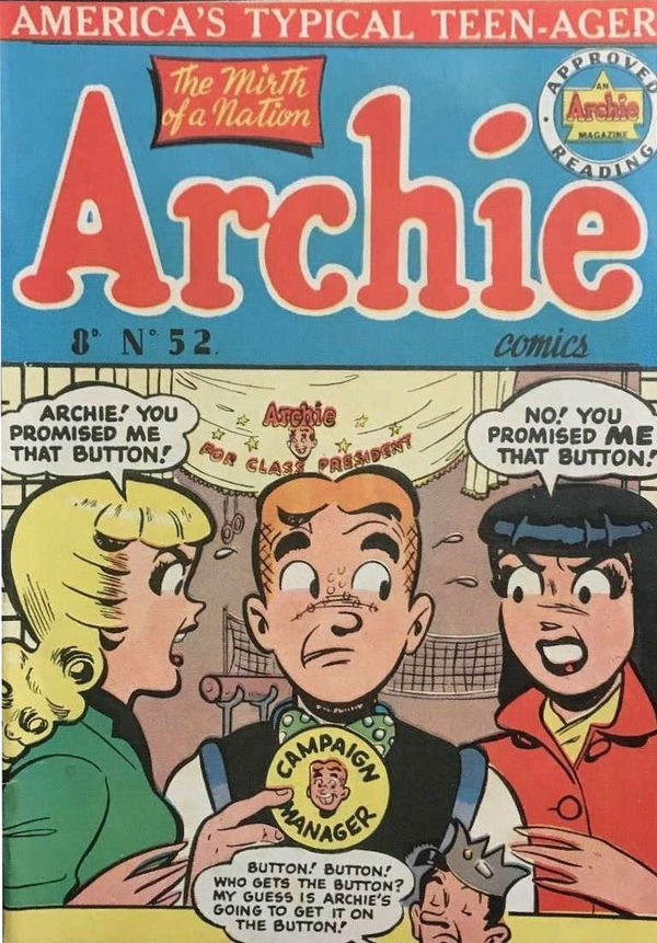 Archie Comics (HJ Edwards, 1950 series) #52 ([October 1954?])