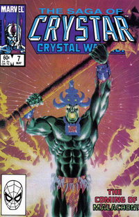 The Saga of Crystar, Crystal Warrior (Marvel, 1983 series)  #7 (May 1984) — The Coming of Malachon!