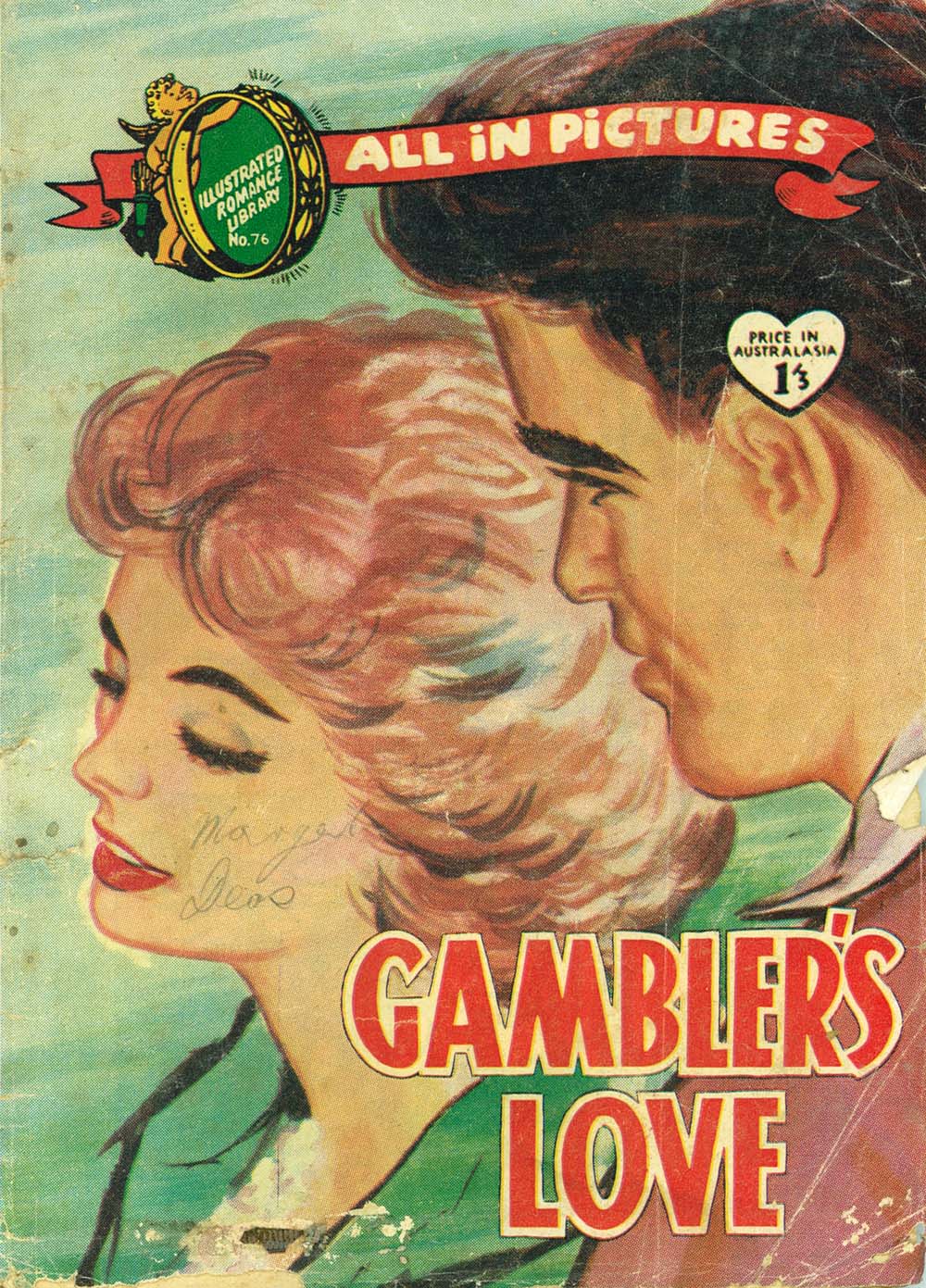 Illustrated Romance Library (Jubilee, 1958 series) #76 — Gambler's Love ([November 1958?])