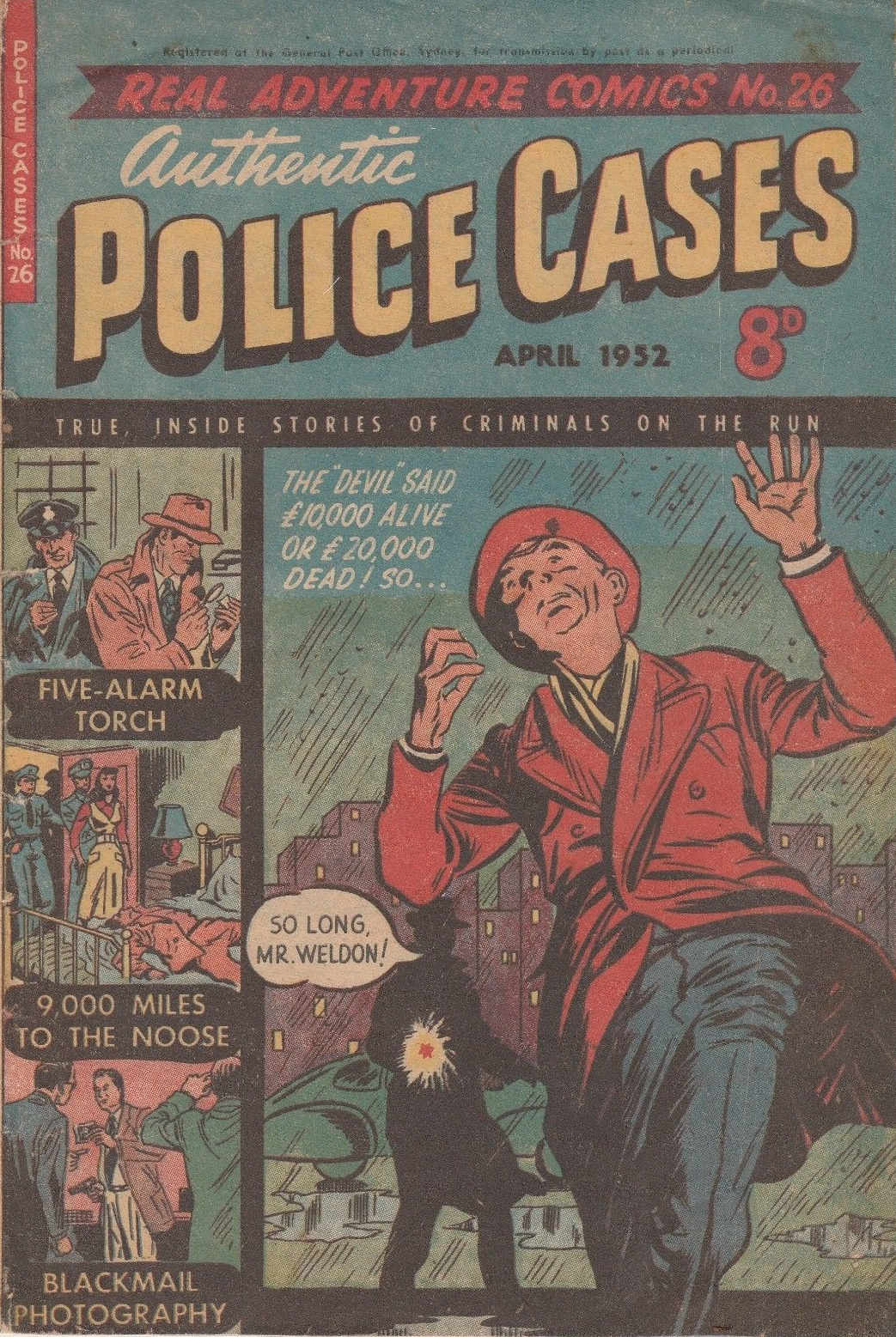 Real Adventure Comics (Illustrated, 1950 series) #26 — Authentic Police Cases (April 1952)