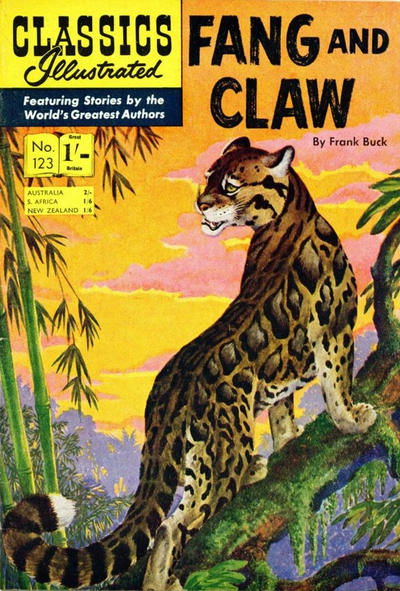 Classics Illustrated (Thorpe & Porter, 1951 series) #123 — Fang and Claw ([1959?])