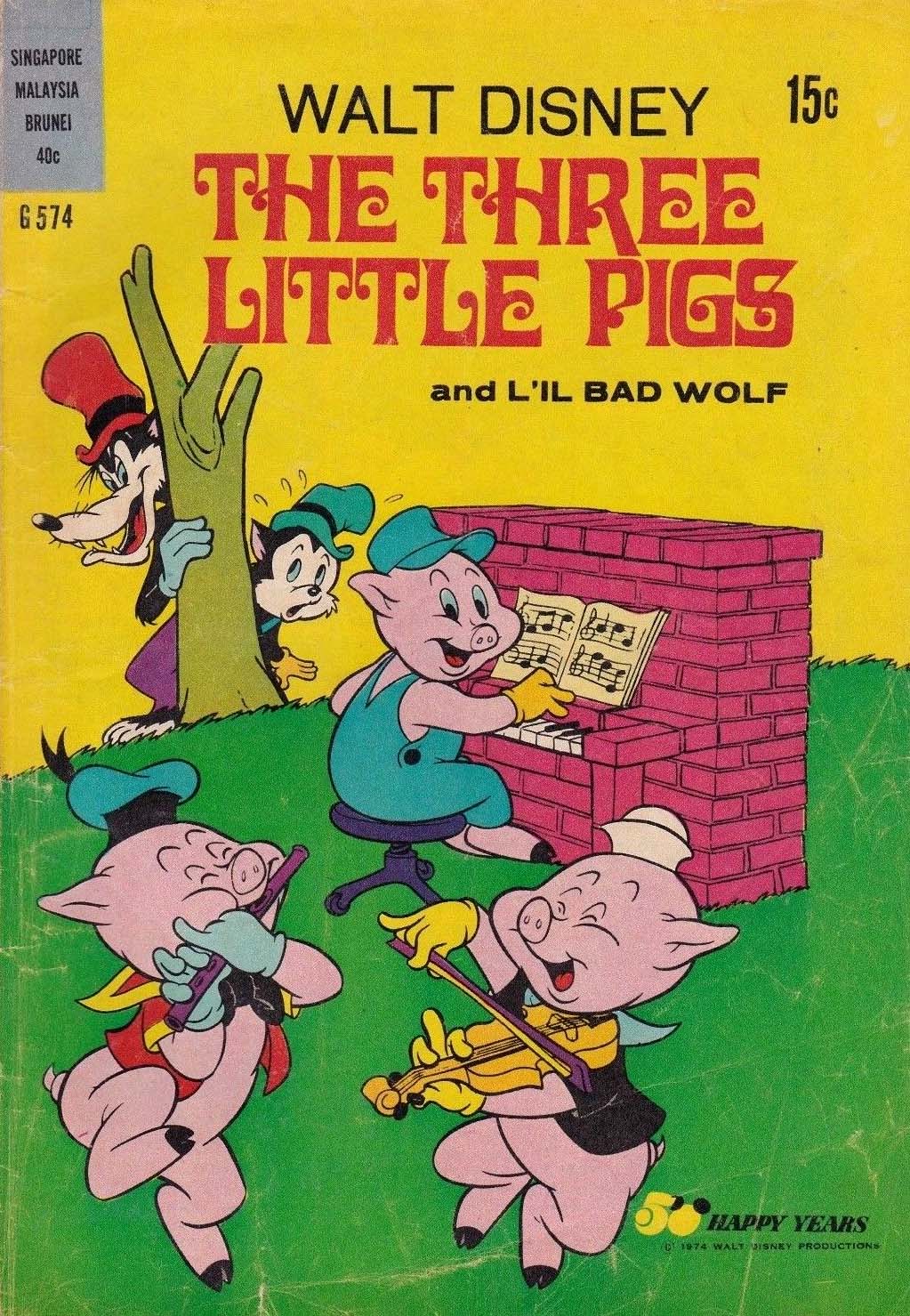 Walt Disney's Giant Comics [G Series] (WG Publications, 1951 series) #G574 — Walt Disney The Three Little Pigs and L'il Bad Wolf (December 1973)