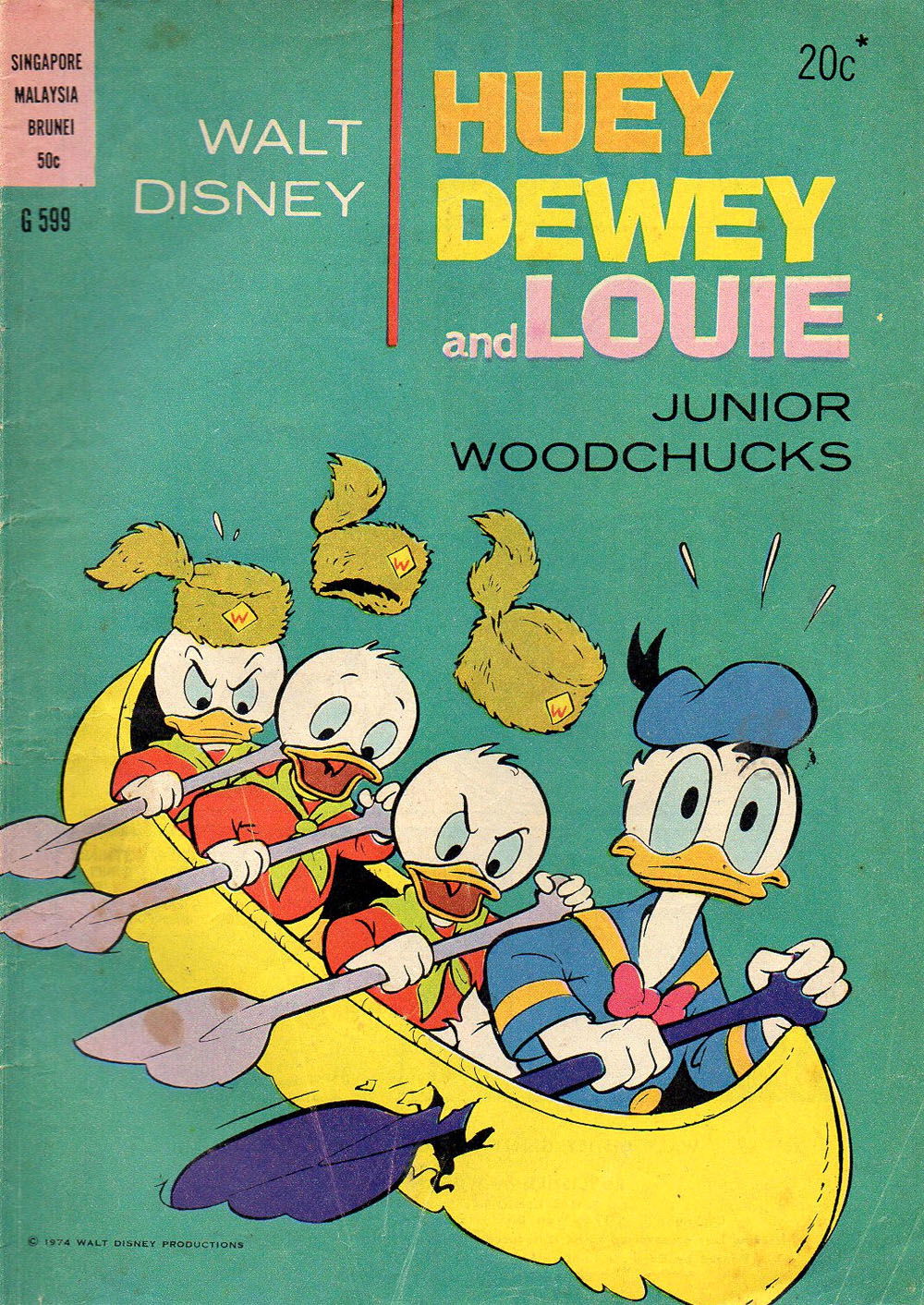 Walt Disney Giant Comics [G Series] (Wogan, 1974 series) #G599 — Walt Disney Huey Dewey and Louie Junior Woodchucks (1974)