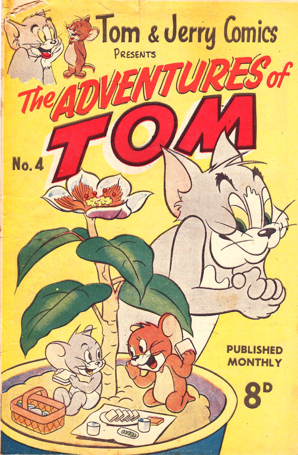 Tom & Jerry Comics Presents the Adventures of Tom (Rosnock, 1952 series) #4 — Presents the Adventures of Tom (October 1952)