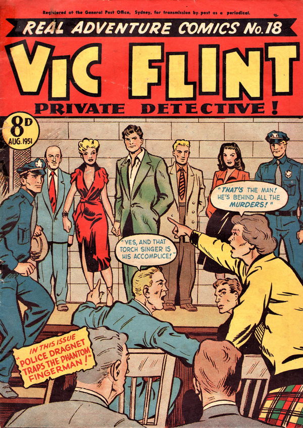 Real Adventure Comics (Illustrated, 1950 series) #18 (August 1951) —Vic Flint Private Detective!