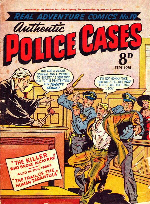 Real Adventure Comics (Illustrated, 1950 series) #19 (September 1951) —Authentic Police Cases