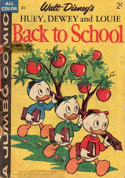 Walt Disney's Jumbo Comics [J Series] (WG Publications, 1955 series) #J11 — Walt Disney's Huey, Dewey and Louie Back to School January 1959