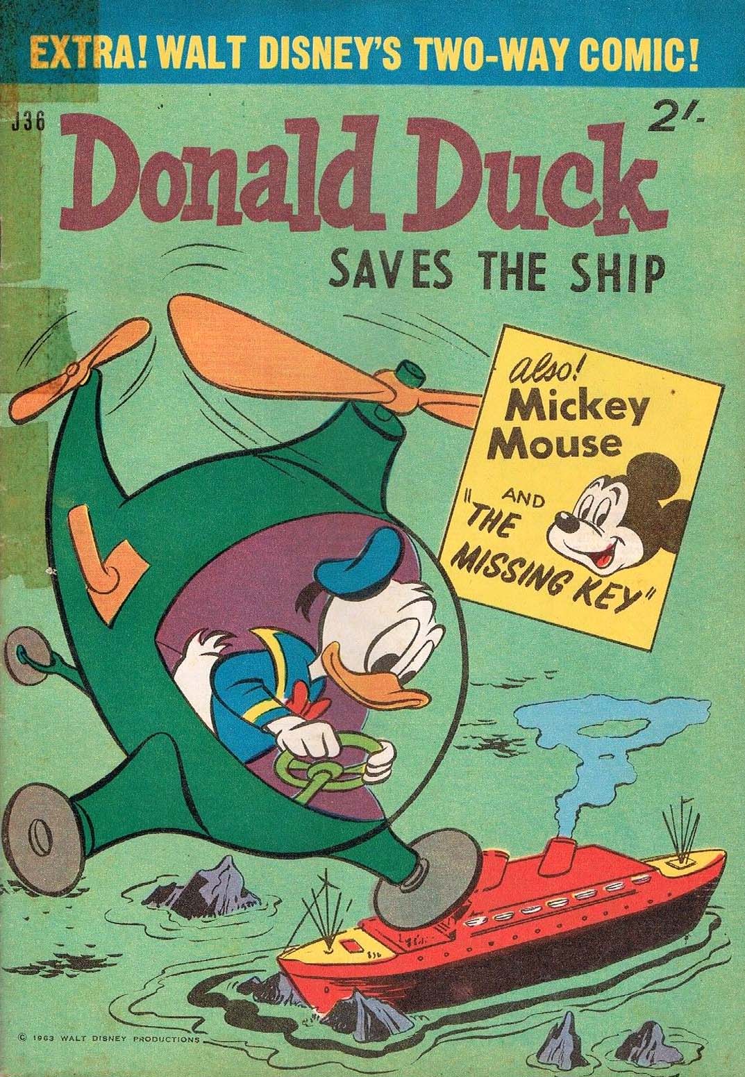 Walt Disney's Jumbo Comics [J Series] (WG Publications, 1955 series) #J36 — Walt Disney's Two-Way Comic! (October 1963)