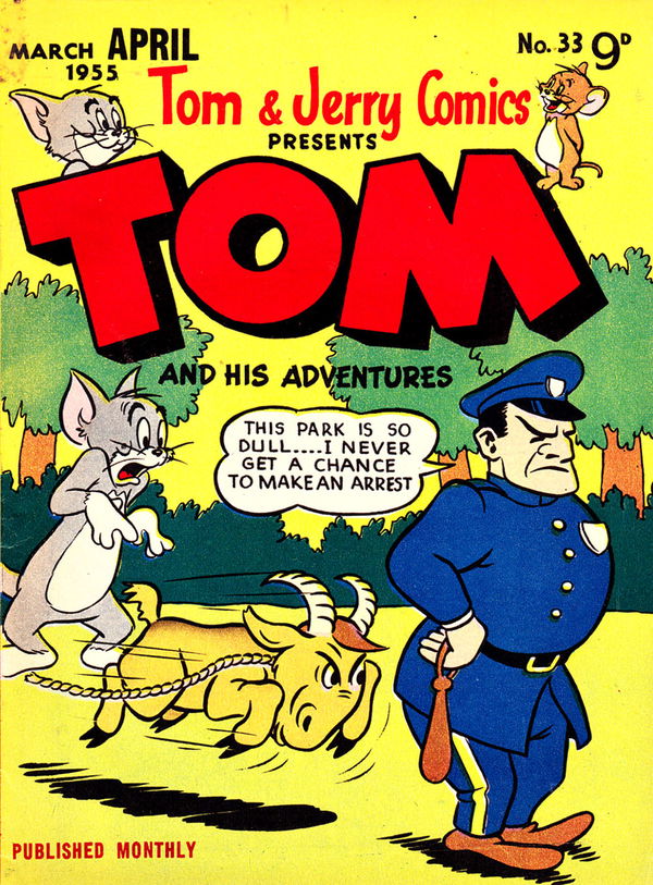 Tom & Jerry Comics Presents Tom and His Adventures (Rosnock, 1953 series) #33 ([March 1955?]) —Presents Tom and His Adventures