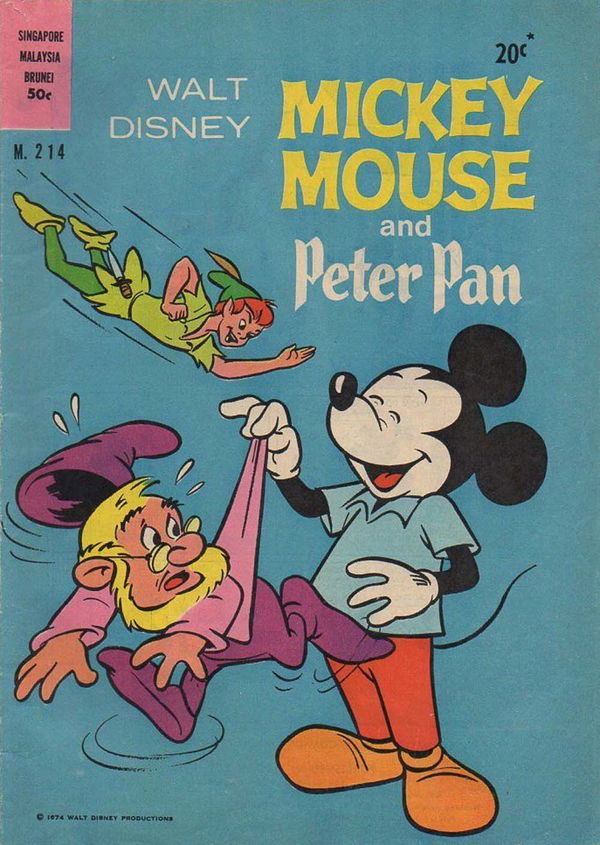 Walt Disney Mickey Mouse [M series] (Wogan, 1974 series) #M.214 ([1974]) —Walt Disney Mickey Mouse and Peter Pan