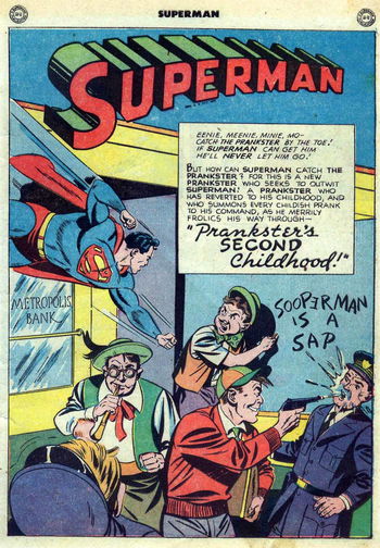 Superman (DC, 1939 series) #55 — Prankster's Second Childhood! (page 1)