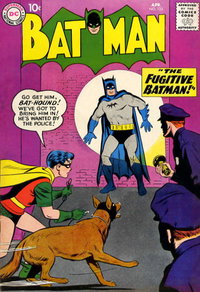 Batman (DC, 1940 series)  #123 (April 1959) — The Fugitive Batman!