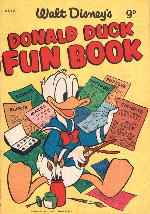 Walt Disney's Fun Book [FB Series] (WG Publications, 1954 series) #FB 2 (1955) —Walt Disney's Donald Duck Fun Book