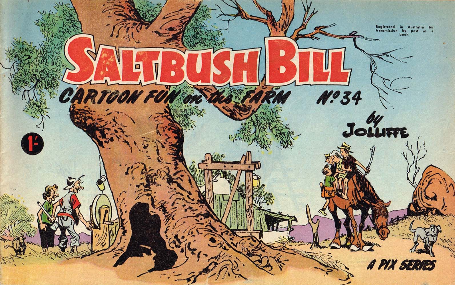 Saltbush Bill Cartoon Fun on the Farm (Sungravure, 1947 series) #34 ([March 1966?])