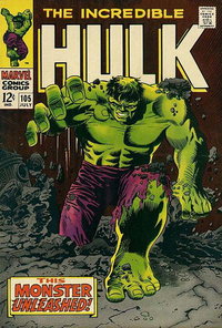 The Incredible Hulk (Marvel, 1968 series)  #105 (July 1968) — Untitled [This Monster Unleashed!]