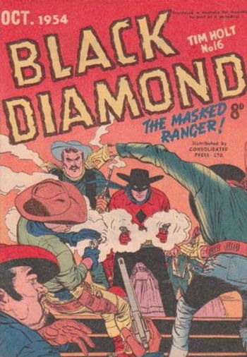 Tim Holt (Red Circle, 1953 series) #16 (October 1954) — Black Diamond The Masked Ranger!