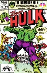 The Incredible Hulk (Marvel, 1968 series)  #278 (December 1982) — Give Me Amnesty...Or Give Me Death !