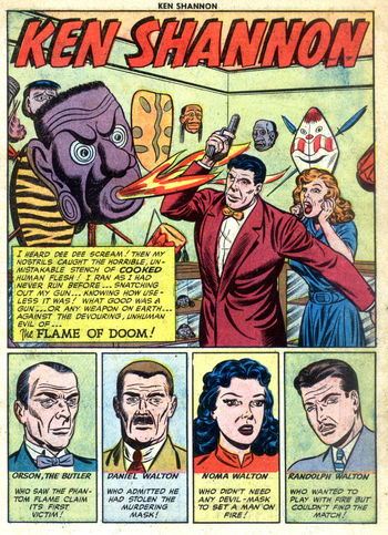 Ken Shannon (Quality, 1951 series) #9 — The Flame of Doom! (page 1)