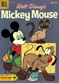 Walt Disney's Mickey Mouse (Dell, 1952 series)  #74 (October 1960) — Pluto's paw in paint