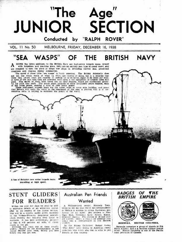 The Age Junior Section (Unknown, 1937? series) v11#50 (16 December 1938)