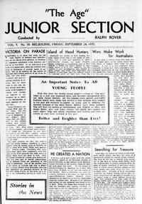 The Age Junior Section  v9#39 (24 September 1937)