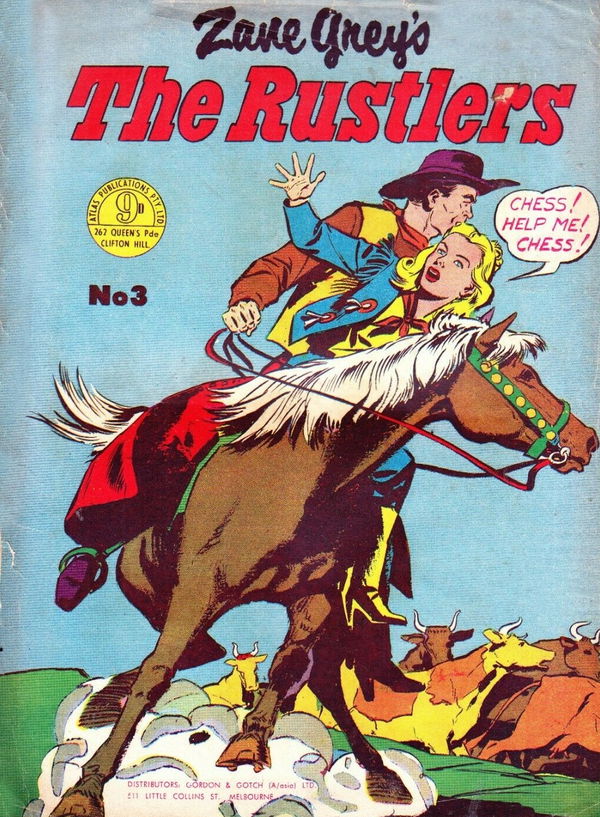 Zane Grey's (Atlas, 1955 series) #3 (October 1953) —The Rustlers