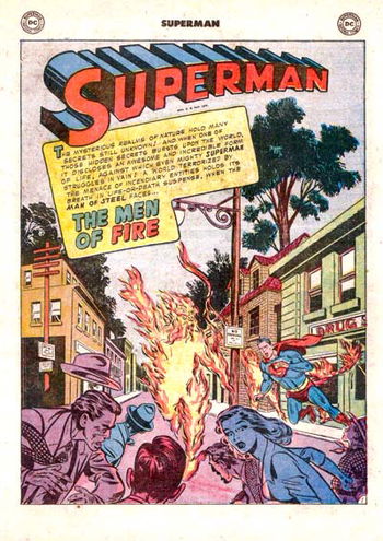 Superman (DC, 1939 series) #80 — The Men of Fire (page 1)