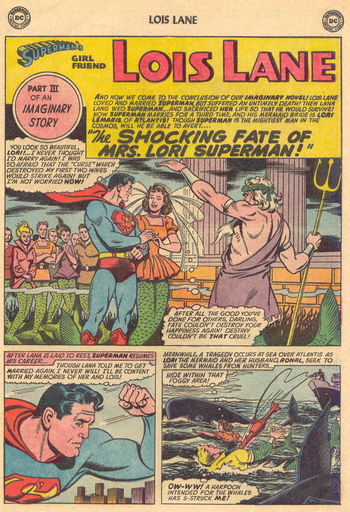 Superman's Girl Friend, Lois Lane (DC, 1958 series) #51 — The Shocking Fate of Mrs. Lori Superman! [The Three Wives of Superman! Part III] (page 1)