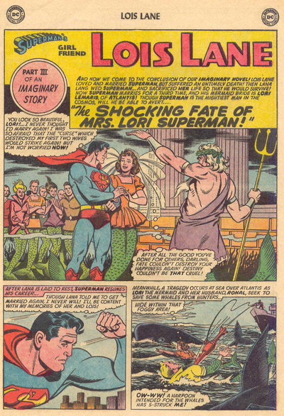 The Shocking Fate of Mrs. Lori Superman! [The Three Wives of Superman! Part III] (<span class="fw-500">Superman's Girl Friend, Lois Lane</span>  #51 (August 1964)), page 1