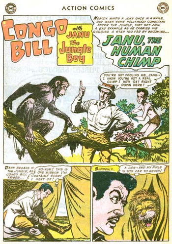 Action Comics (DC, 1938 series) #207 — Janu, the Human Chimp (page 1)