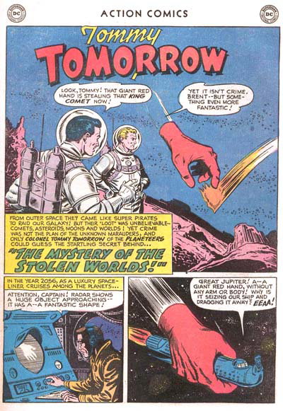 The Mystery of the Stolen Worlds! (<span class="fw-500">Action Comics</span>  #215 (April 1956)), page 1