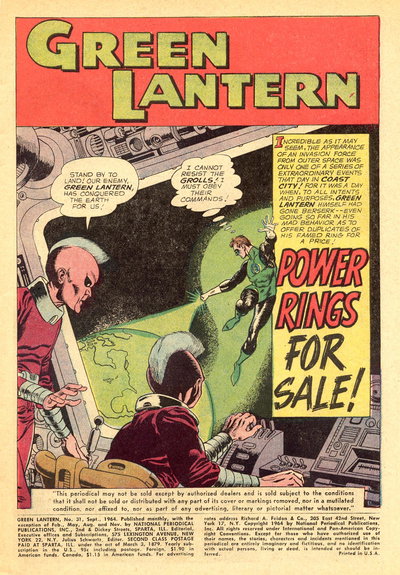 Power Rings For Sale (<span class="fw-500">Green Lantern</span>  #31 (September 1964)), page 1