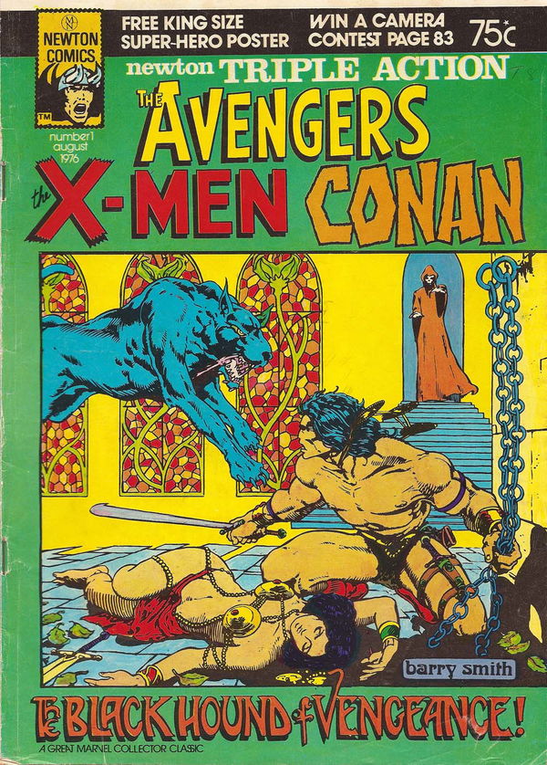 Newton Triple Action (Newton, 1976? series) #1 (August 1976) —The Avengers The X-men Conan