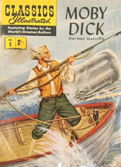 Classics Illustrated (Strato, 1954 series) #5 [HRN 129] (August 1962) ([August 1962?]) —Moby Dick