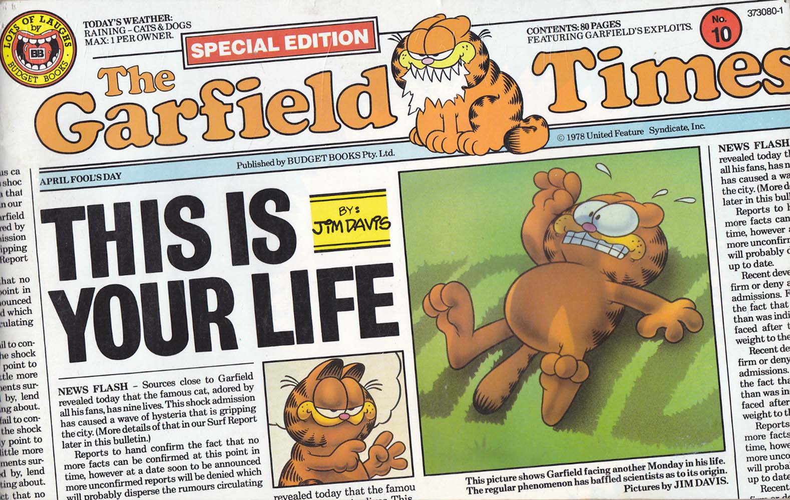 Garfield (Budget Books, 1984? series) #10 [373080-1] (October 1987) — This is Your Life (October 1987)