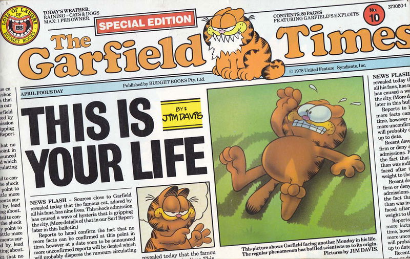 Garfield (Budget Books, 1984? series) #10 [373080-1] (October 1987) — This is Your Life (October 1987)