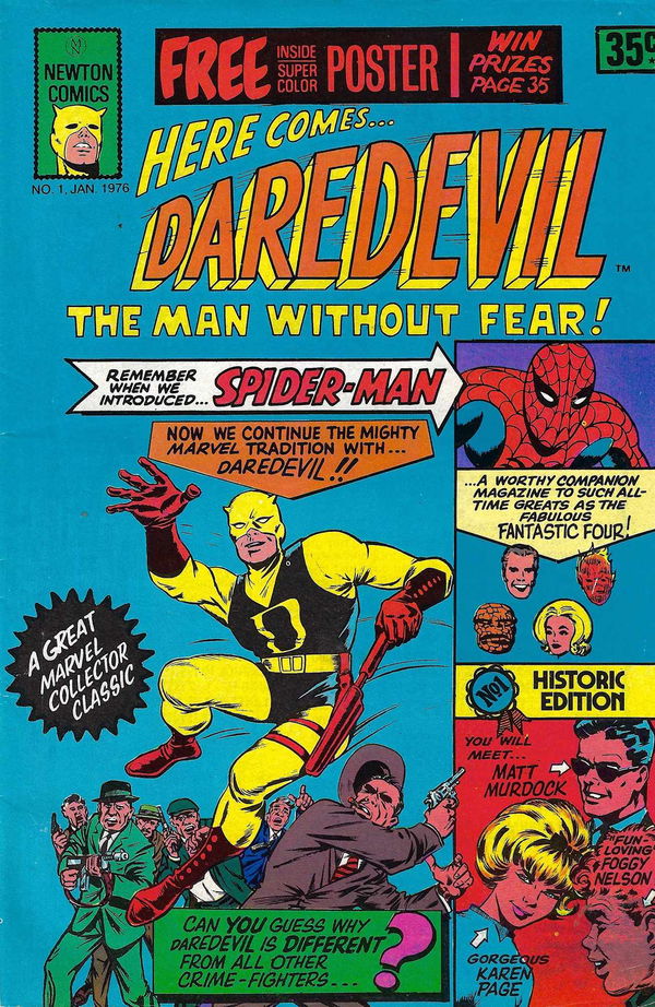 Daredevil The Man Without Fear (Newton, 1976 series) #1 (January 1976)