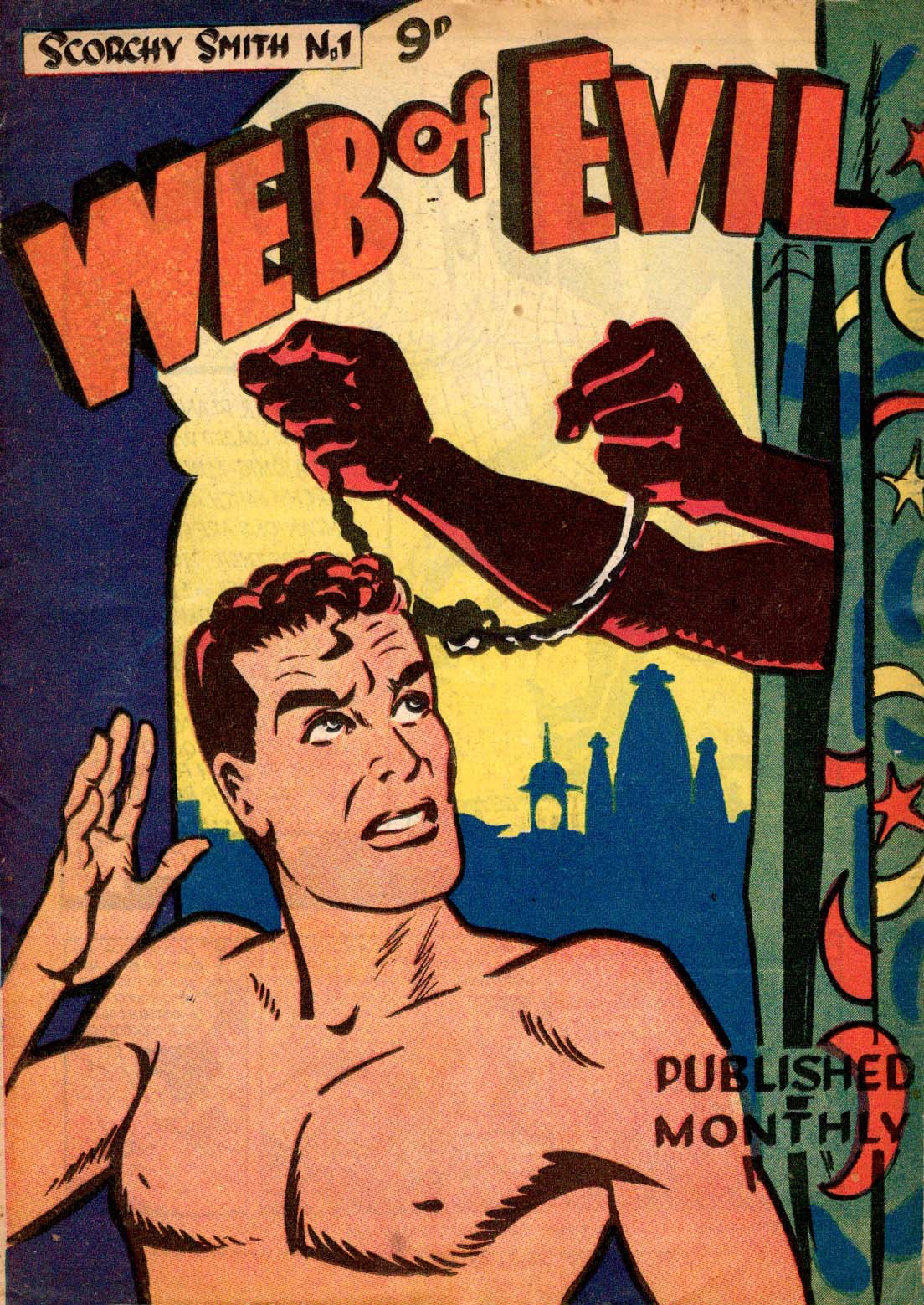 Scorchy Smith (Pyramid, 1955? series) #1 — Web of Evil ([1955?])