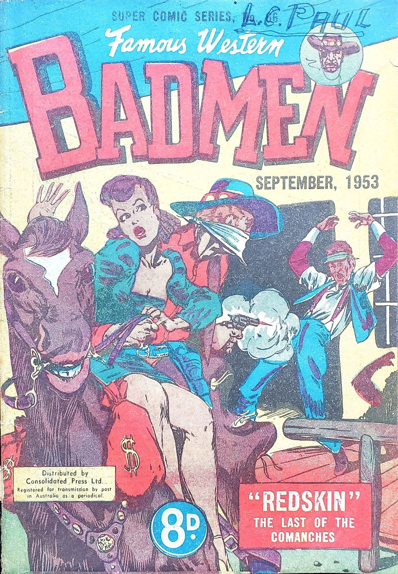 The Supercomic Series (Consolidated Press, 1948 series) #66 — Famous Western Badmen ([September 1953?])