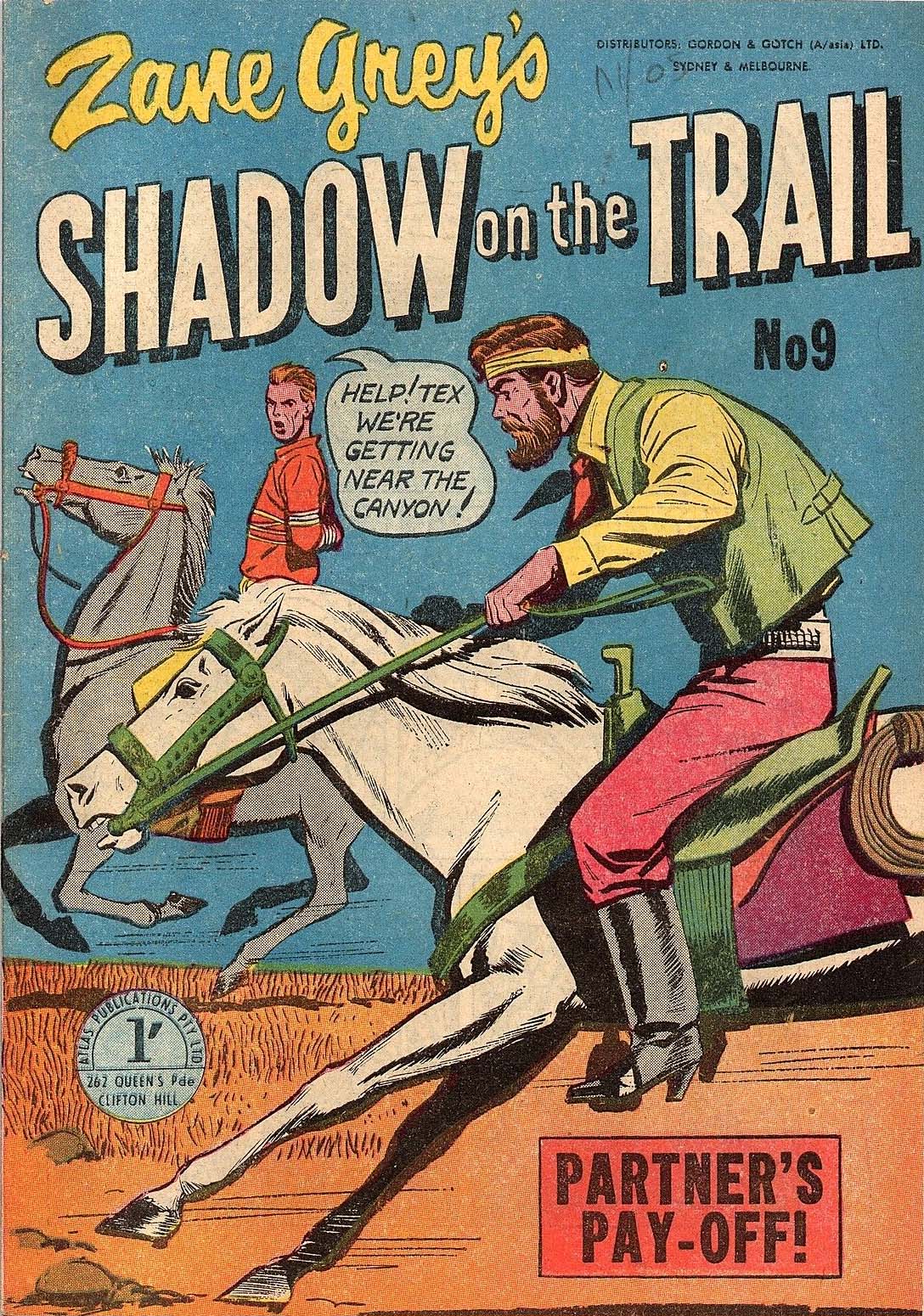 Zane Grey's (Atlas, 1955 series) #9 — Shadow on the Trail ([April 1955?])